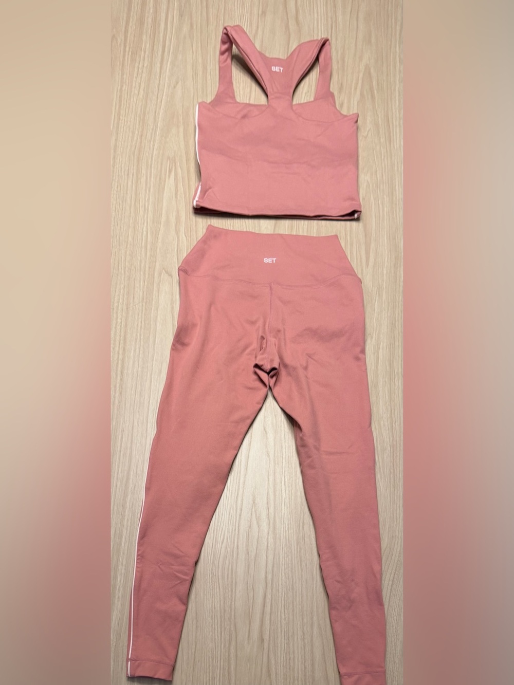 SET Active Rosewood Racerback Sports Bra & High-Waist Leggings